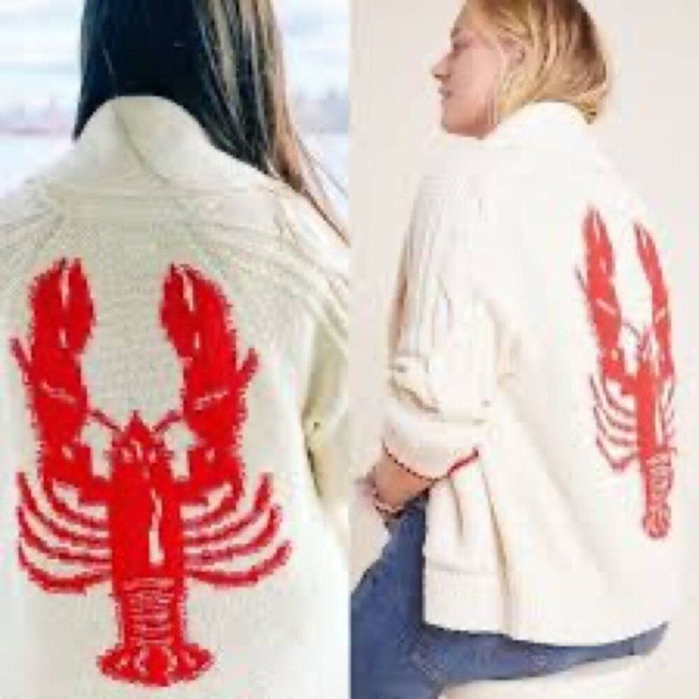 NWT Anthropologie Maeve Lobster Cardigan XS-Rare Find - Picture 3 of 8